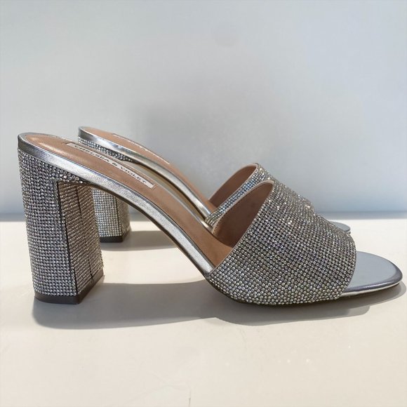 CHELSEA & VIOLET SILVER RHINESTONE HEELS - Picture 3 of 9